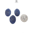 Blue Sapphire Gemstone Carving : 62.10cts Natural Untreated Unheated Blue Sapphire Hand Carved Oval Shape 27*18mm 3pcs