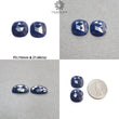 Sapphire Gemstone Rose & Checker Cut : Natural Untreated Unheated Blue Sapphire Cushion Shape Pair/Set
