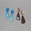 BOTSWANA AGATE Gemstone Cabochon : Natural Color Enhanced Bi-Color Agate Uneven Shape 8pcs Set