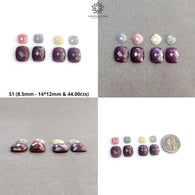 RUBY And Multi SAPPHIRE Gemstone Rose & Checker Cut : Natural Untreated Ruby Sapphire Cushion Shape 8pcs Lots