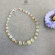 Opal & Ruby Beads Bracelet : 4.10gms 925 Sterling Silver Yellow Opal And Red Ruby Gemstone Briolette Cushion Checker Cut 8"