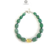 Quartz & Opal Beads Bracelet : 6.19gms 925 Sterling Silver Green Quartz And Yellow Opal Briolette Cushion Checker Cut Bracelet 7"