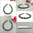 Chrome Diopside Gemstone Beads Bracelet : Green Chrome Diopside 925 Sterling Sliver Beaded Bracelet Checker Cut Bracelet
