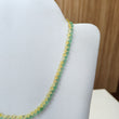 Opal & Quartz Beads Necklace : 11.95gms 925 Sterling Silver Natural Yellow Opal Green Quartz Briolette Faceted Triangle Necklace 18"