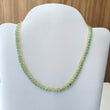 Opal & Quartz Beads Necklace : 11.95gms 925 Sterling Silver Natural Yellow Opal Green Quartz Briolette Faceted Triangle Necklace 18"