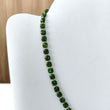 Chrome Diopside Gemstone Beads Necklace : Green Chrome Diopside 925 Sterling Sliver Briolette Checker Cut Beaded Necklace
