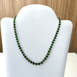Chrome Diopside Gemstone Beads Necklace : Green Chrome Diopside 925 Sterling Sliver Briolette Checker Cut Beaded Necklace