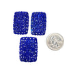 LAPIS LAZULI Gemstone Carving : 106.80cts Natural Untreated Blue Lapis Hand Carved Cushion Shape 34*22mm - 35*25.5mm 3pcs Set