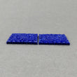 LAPIS LAZULI Gemstone Carving : 99.05cts Natural Untreated Blue Lapis Hand Carved Rectangle Shape 36*30.5mm Pair