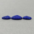 LAPIS LAZULI Gemstone Carving : 91.30cts Natural Untreated Blue Lapis Hand Carved Heart Shape 24*27mm - 30.5*34mm 3pcs