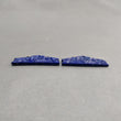 LAPIS LAZULI Gemstone Carving : 59.00cts Natural Untreated Blue Lapis Hand Carved Uneven Shape 43.5*24.5mm Pair