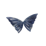 BLUE SAPPHIRE Gemstone Carving : 44.60cts Natural Untreated Sapphire Hand Carved BUTTERFLY 32*16.5mm Pair