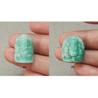EMERALD Gemstone Carving : Natural Untreated Unheated Green Emerald Hand Carved LORD GANESHA