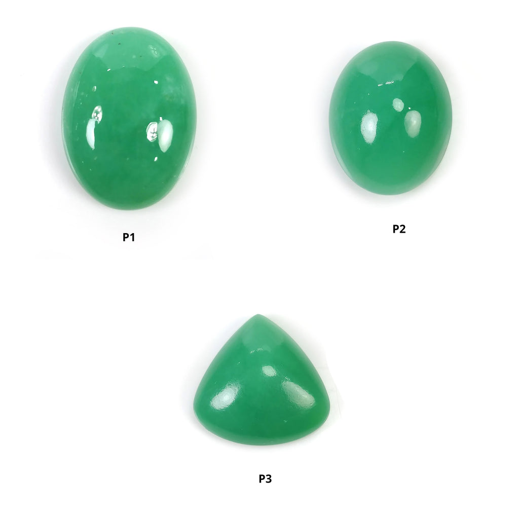 Chrysoprase oval faceted cabochon untreated natural collector gemstone Imperial Green buy (CP5)