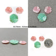 Green CHRYSOPRASE & PINK OPAL Gemstone Carving : Natural Untreated Untreated Hand Carved Flower 2pcs 3pcs 4pcs 7pcs 8pcs Set