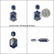Sapphire Gemstone Step Cut : Natural Untreated Unheated Blue And Silver Sapphire Uneven Hexagon Shape Sets