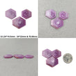 Sapphire Gemstone Flat Slices : Natural Untreated Rosemary Pink Sapphire Hexagon Shape 3pcs Sets