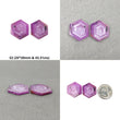 Sapphire Gemstone Flat Slices : Natural Untreated Rosemary Pink Sapphire Hexagon Shape Sets