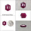 RUBY Gemstone Step Cut : Natural Glass Filled Red Ruby Hexagon Shape