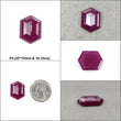 RUBY Gemstone Step Cut : Natural Glass Filled Red Ruby Hexagon Shape