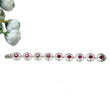925 Sterling Silver Bracelet : 17.30gms Natural Glass Filled Ruby Gemstone With CZ Oval Normal Cut Prong Set Tennis Bracelet 7"