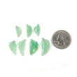 GREEN CHRYSOPRASE Gemstone Carving : 21.70cts Natural Untreated Chrysoprase Hand Carved Leaves 16*8mm - 23.5*11mm 7pcs