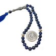 TURKISH ISLAMIC Salah Natural Untreated Blue SAPPHIRE Gemstone 7mm Round Cabochon Prayer 33 Beads Misbaha Tasbih Sibha Masbah