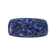 Sapphire Gemstone Carving : 107.50cts Natural Untreated Unheated Blue Sapphire Hand Carved Cushion Shape 56.5*29mm