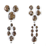 Golden Sapphire Gemstone Normal Cut : Natural Untreated Chocolate Sheen Sapphire Uneven Shape Set