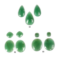 GREEN QUARTZITE Gemstone Rose Cut : Natural Untreated Unheated Quartzite Pear Oval Cushion Shape 3pcs, 4pcs