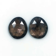 11.05cts Natural Untreated Golden Brown CHOCOLATE SAPPHIRE Gemstone Uneven Shape Rose Cut 14*12mm Pair For Jewelry