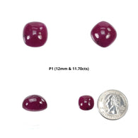 RUBY Gemstone Cabochon : Natural Untreated Unheated Red Ruby Oval Cushion Shape