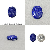 LAPIS LAZULI Gemstone Carving : Natural Untreated Unheated Blue Lapis Hand Carved Scarabs