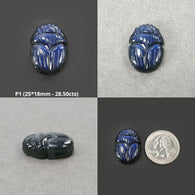 LABRADORITE Gemstone Carving : Natural Untreated Unheated Labradorite Hand Carved Scarabs
