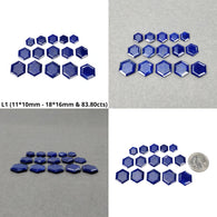 LAPIS LAZULI Gemstone Normal Cut : Natural Untreated Unheated Blue Lapis Hexagon Shape 15pcs & 20pcs lots