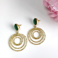 Green Onyx Gemstone Earring : 2