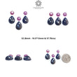 Blue & Pink Sapphire Gemstone Checker And Rose Cut : Natural Untreated Unheated Sapphire Pear Round Shape 6pcs Sets