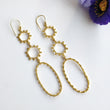 Handmade Brass Earring : 10*2 CM 18k Gold Plated 10.00GMS Brass Boho Style Circle Drop Dangle Push Back Earring Gift For Her