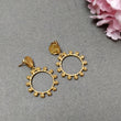 Handmade Brass Earring : 1.5" 18k Gold Plated 9.50GMS Brass Boho Style Hammer Texture Circal Drop Dangle Push Back Earring Gift For Her