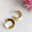 Handmade Brass Earring : 1.25" 18k Gold Plated 8.00GMS Brass Boho Style Dainty Hoop Push Back Earring Gift For Her