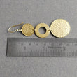 Handmade Brass Earring : 3.50" 18k Gold Plated 15.43GMS Brass Boho Style Hammer Texture Drop Dangle Hook Earring Gift For Her