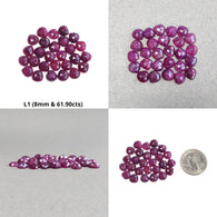 Red RUBY Gemstone Rose Cut : Natural Untreated Unheated Ruby Heart Shape Lots