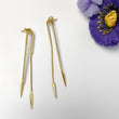 Handmade Brass Earring : 1"*0.25" 18k Gold Plated 8.40GMS Brass Boho Style Dainty Uneven Shape Push Back Earring Gift For Her