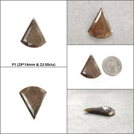 Golden Brown Chocolate SAPPHIRE Gemstone Normal Cut : Natural Untreated Sheen Sapphire Triangle Oval Hexagon Shape 1pc