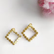 Handmade Brass Earring : 1.00" 18k Gold Plated 2.50GMS Brass Boho Style Square Brush Texture Stud Push Back Earring Gift For Her