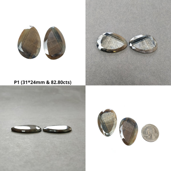 Golden Brown Chocolate Sapphire Gemstone Normal Cut : Natural Untreated Sheen Sapphire Uneven Egg Shape Pairs