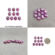 Raspberry Sapphire Gemstone Checker Cut : Natural Untreated Unheated Pink Sheen Sapphire Oval Shape 11*9mm 10pcs Lots