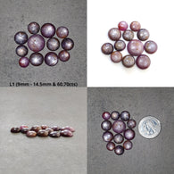 Star Ruby Gemstone Cabochon : 60cts - 62cts Natural Untreated Unheated Red 6Ray Star Ruby Round & Hexagon Shape Lots