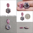 Sapphire TRAPICHE Normal Cut : Natural Untreated Raspberry Pink Sheen Sapphire Gemstone 6Ray Trapiche Hexagon Uneven Shape 2pcs Sets
