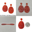 Pink & Orange ONYX Gemstone Carving : Natural Color Enhanced Onyx Hand Carved Pear And Egg 4pcs sets